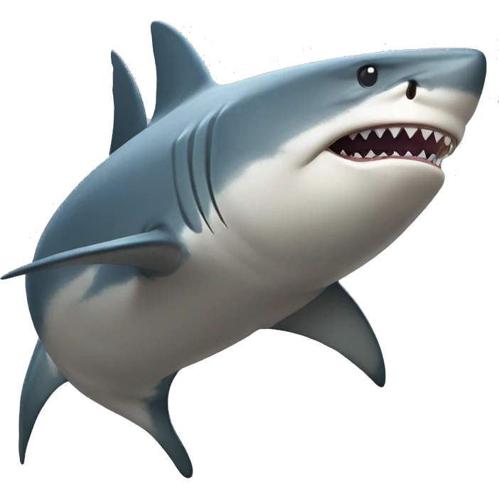 very strong and muscular shark flexing emoji