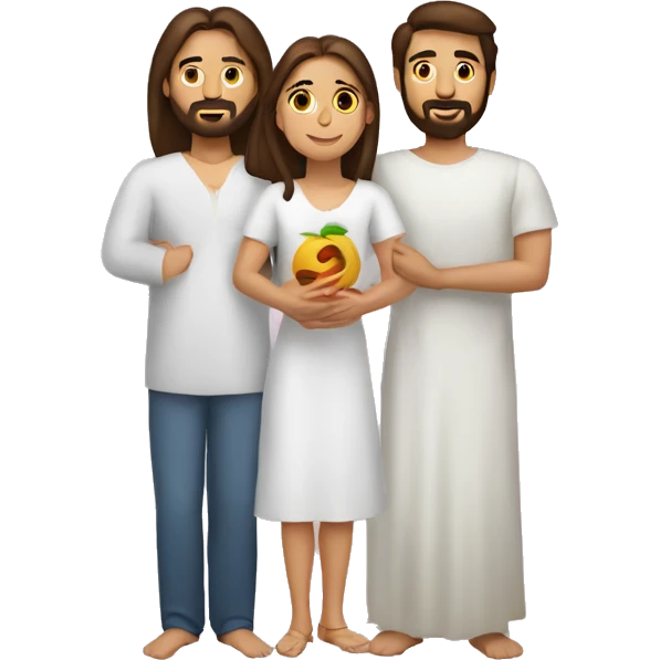 Jesús orando a un hombre y mujer emoji