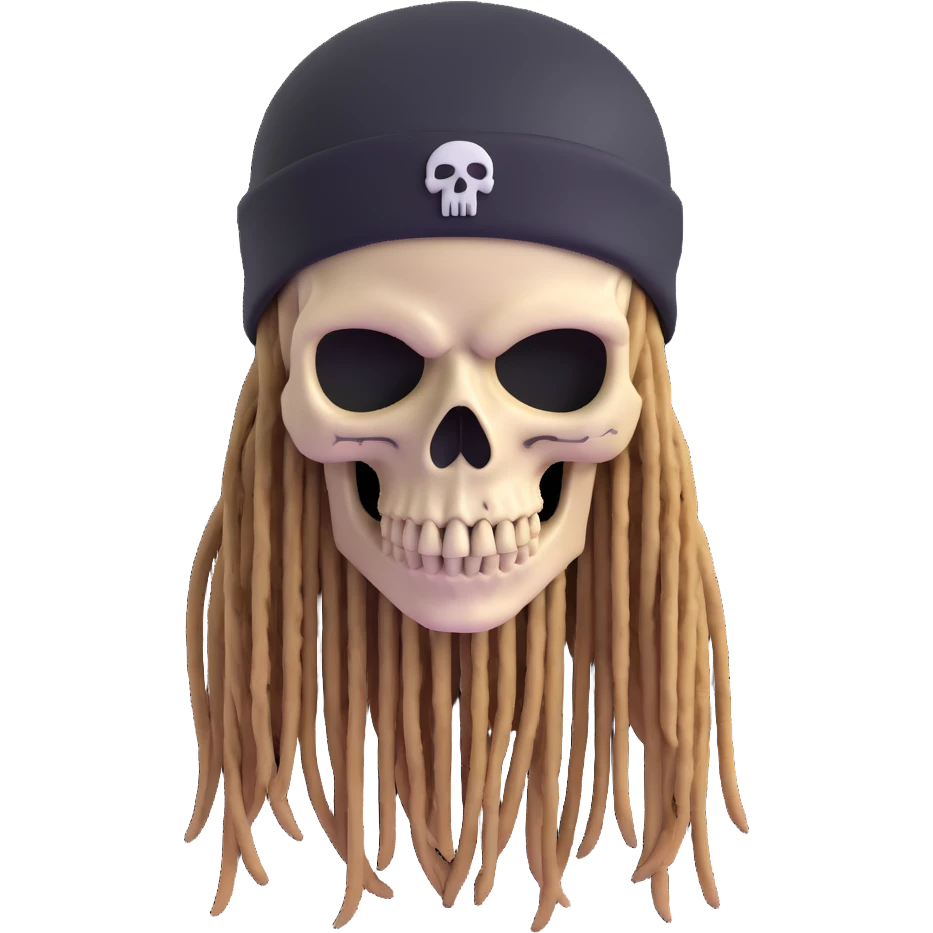 skull with dreadlocks wearing a ski mask emoji