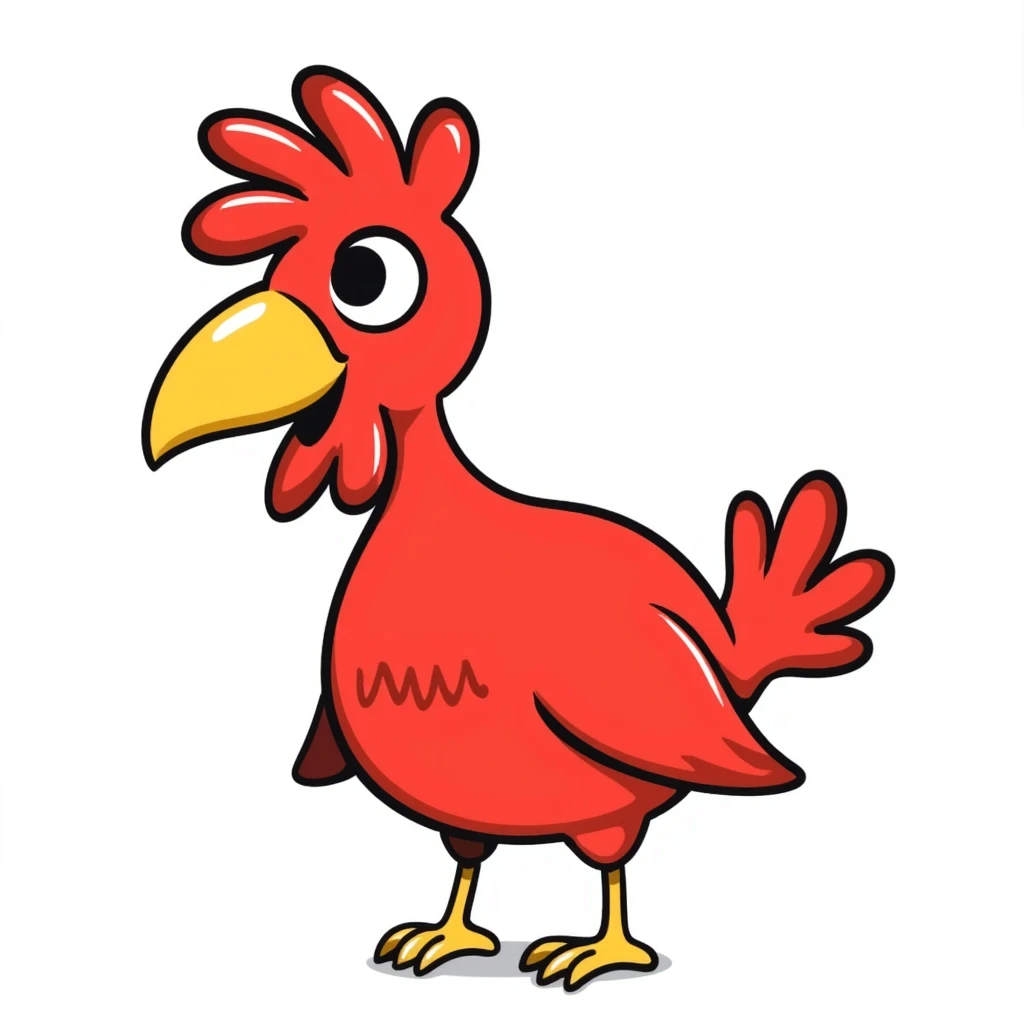 Red chocobo from Final Fantasy, large red bird-like mount with yellow beak emoji