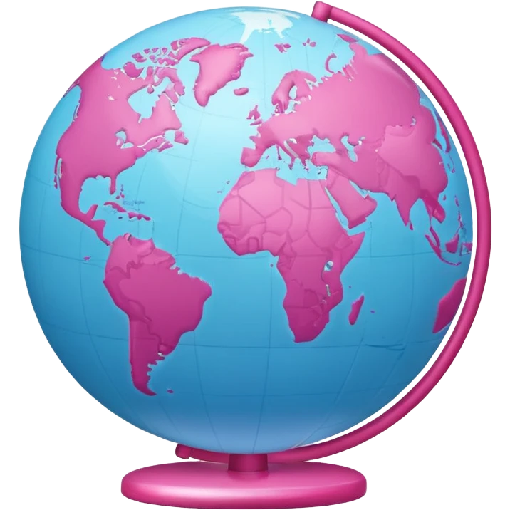 mix light pink dark pink and white girly globe with www under it.
It looks like an internet bar icon. emoji
