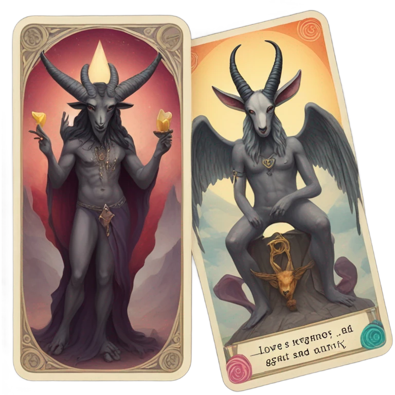 Baphomet and the lovers card emoji