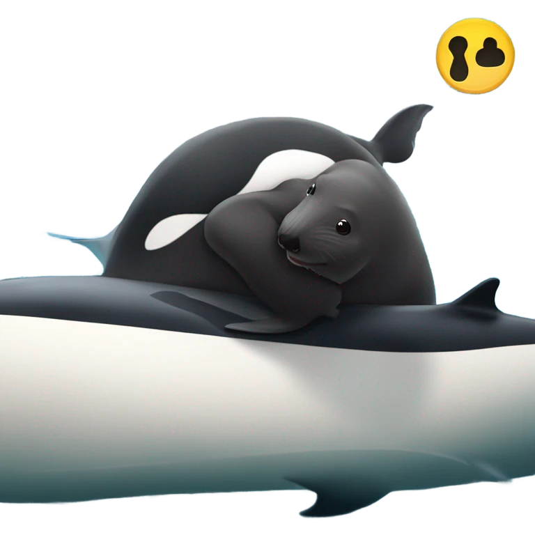 Groundhog riding orca emoji
