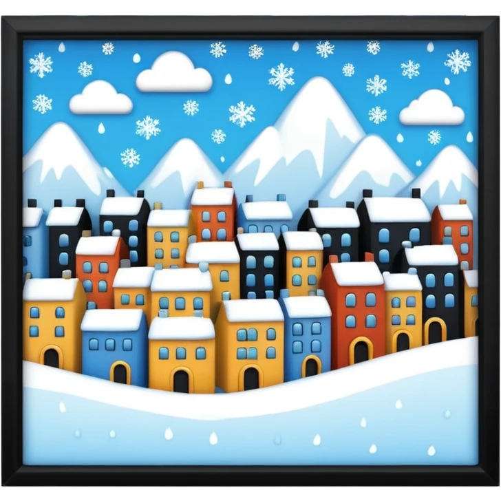 city with falling snow emoji