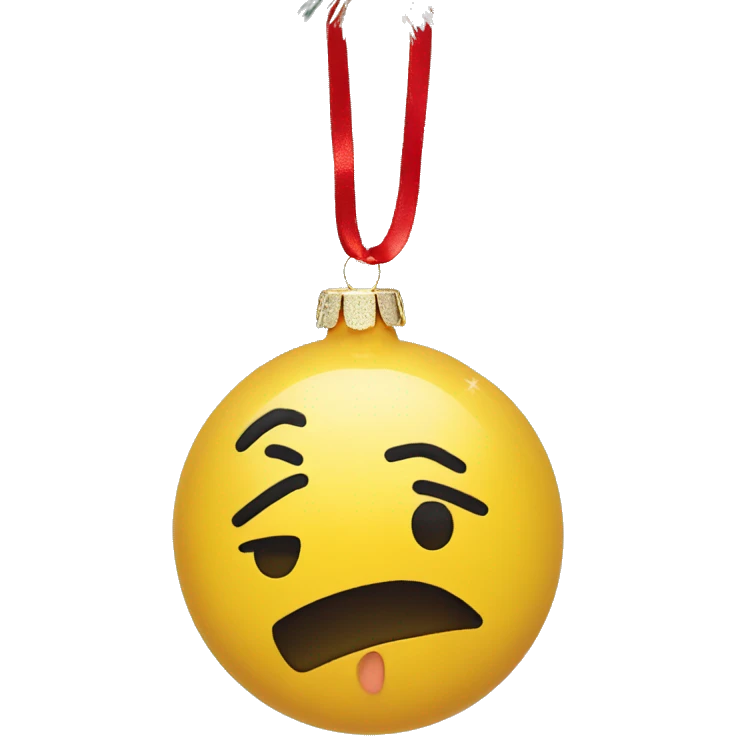 Hot face emoji on a bauble emoji