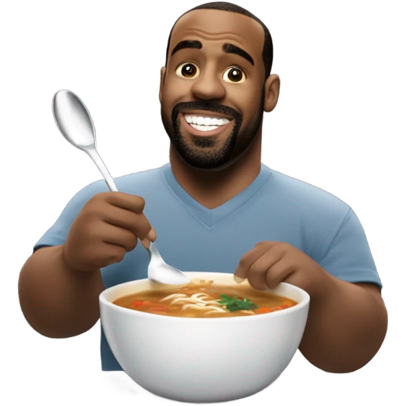 Donavan McNab eating CAMPBELL’s Chunky soup  emoji