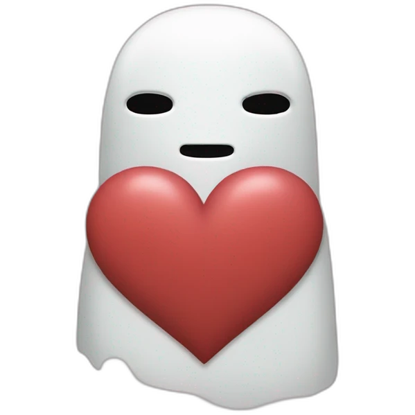 Spirited away no-face character in love with hearts emoji
