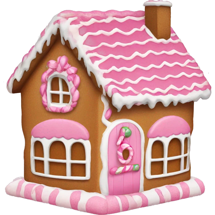 Pink gingerbread house  emoji