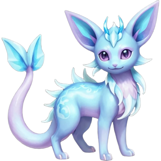Shiny Nebulae Espeon-Lumineon-Vaporeon-Amaura-Glaceon-Dragonair-Fakémon-hybrid-creature (full body)  emoji