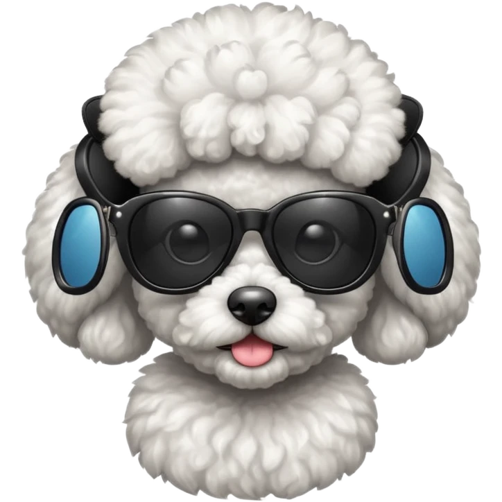 A poodle wearing sunglasses  emoji