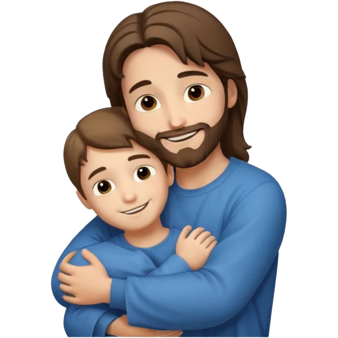 Niño abrazando a Jesús original emoji