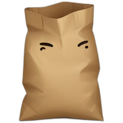 a person hiding their head in a paper bag full of shame emoji