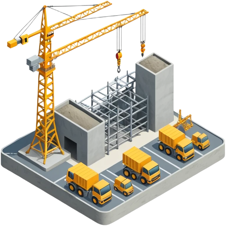 isometric construction site of cathay airport emoji