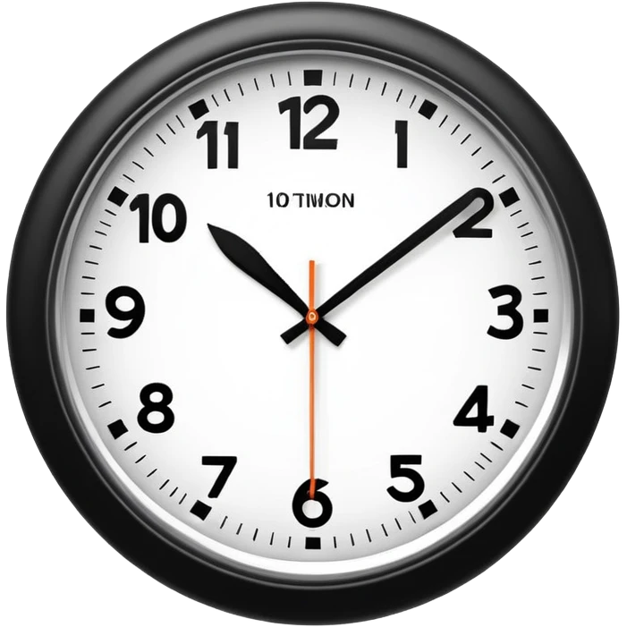 A classic analog wall clock showing 10:10 time emoji
