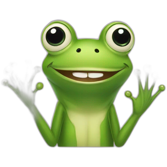 frog with manicure nails emoji