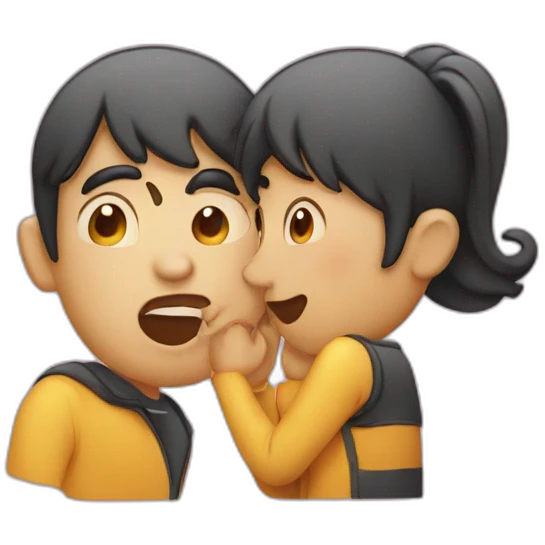 Gossiping to a friend in the ear emoji