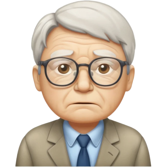 bored old office worker emoji