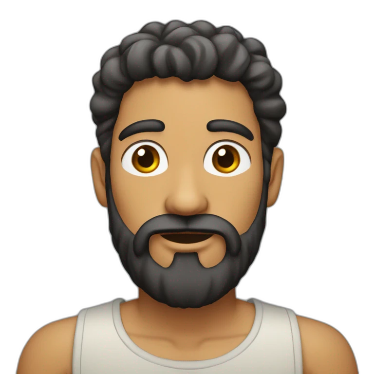 israelita sin pelo y con barba emoji