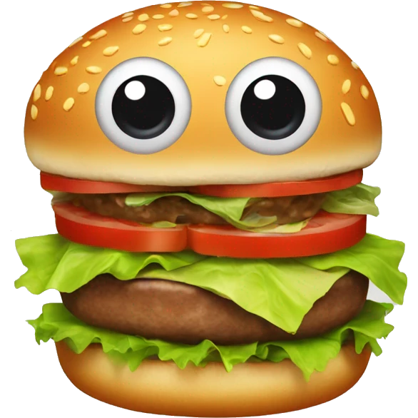 Hamburger with eyes emoji