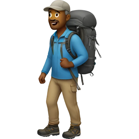 Man hiking  emoji