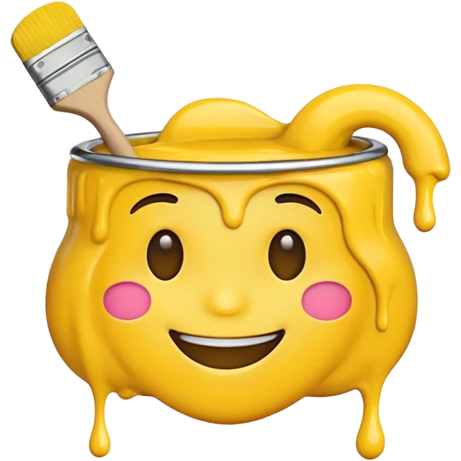 노란색깔 페인트 느낌 이모지 emoji