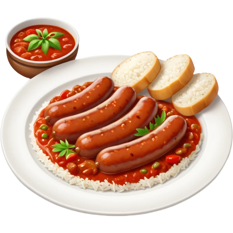 emoji of Rougail saucisse meal. Typical Reunion island meal emoji