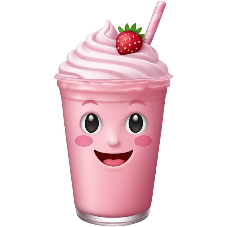 milkshake with a face emoji