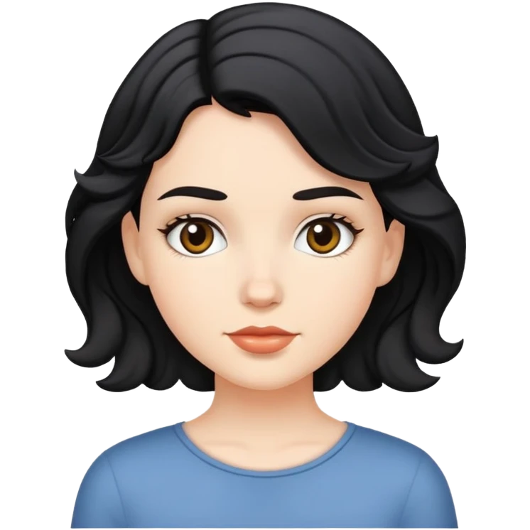 A white girl with a short wavy black hair  emoji