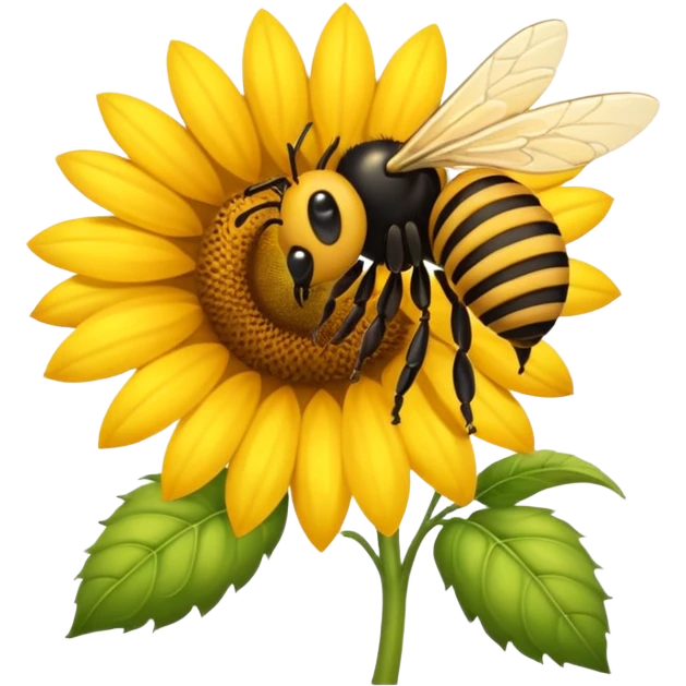  girasol y una aveja grande emoji