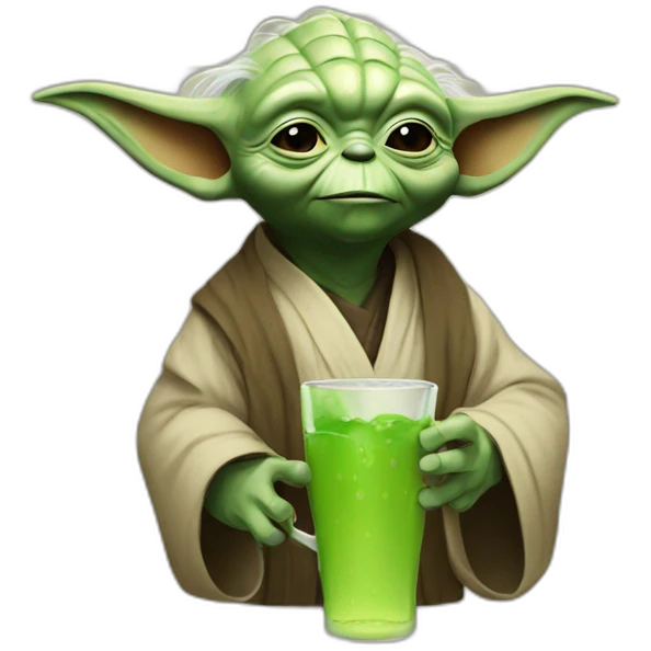 Yoda drinking emoji