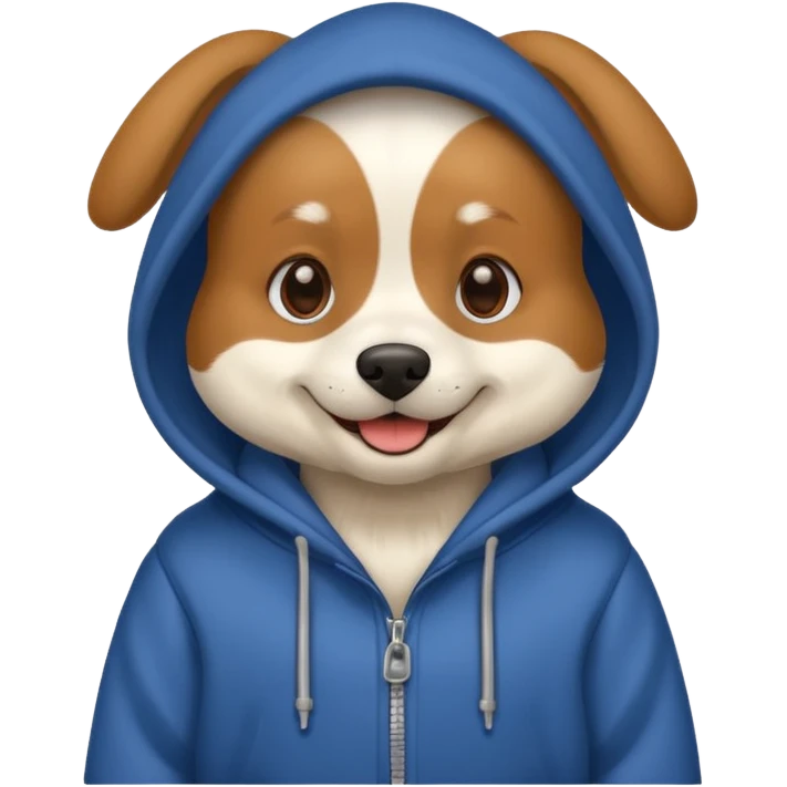 Dog wearing a hoodie emoji