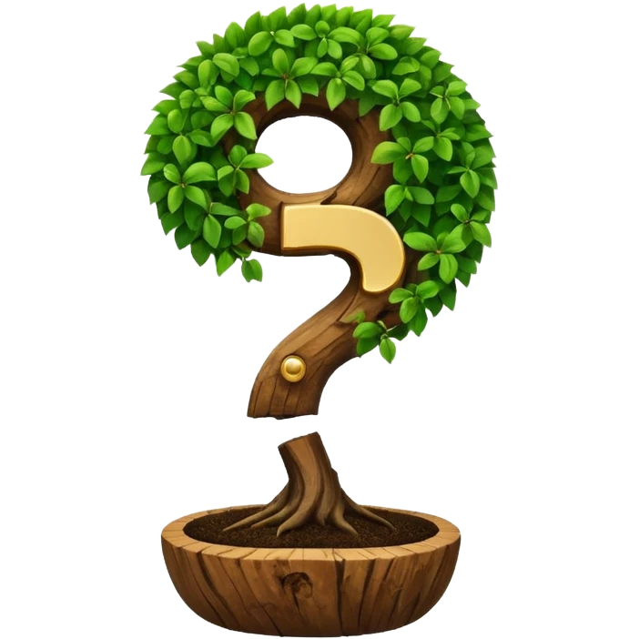 Bonzai with a question mark shape  emoji