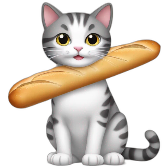 Cat with baguette emoji