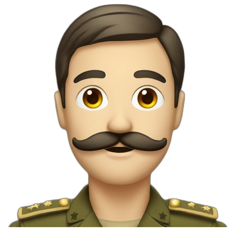 Man with mostache, soldier emoji