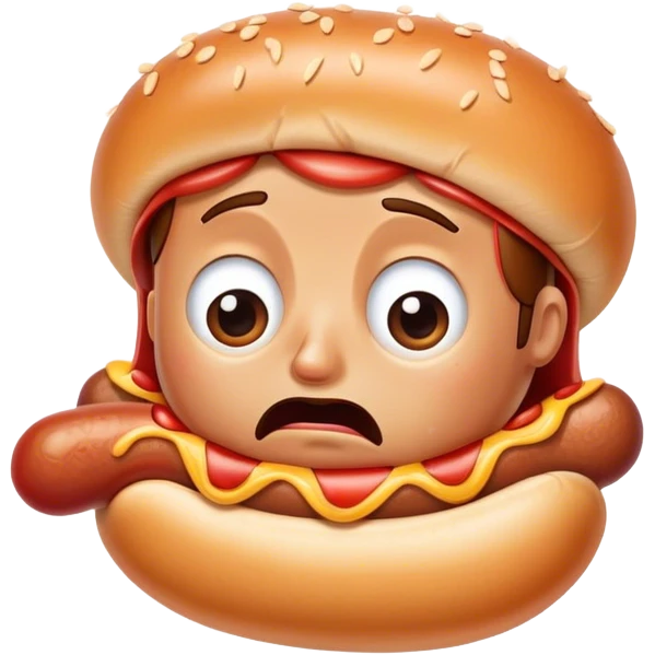 Crying hotdog man emoji