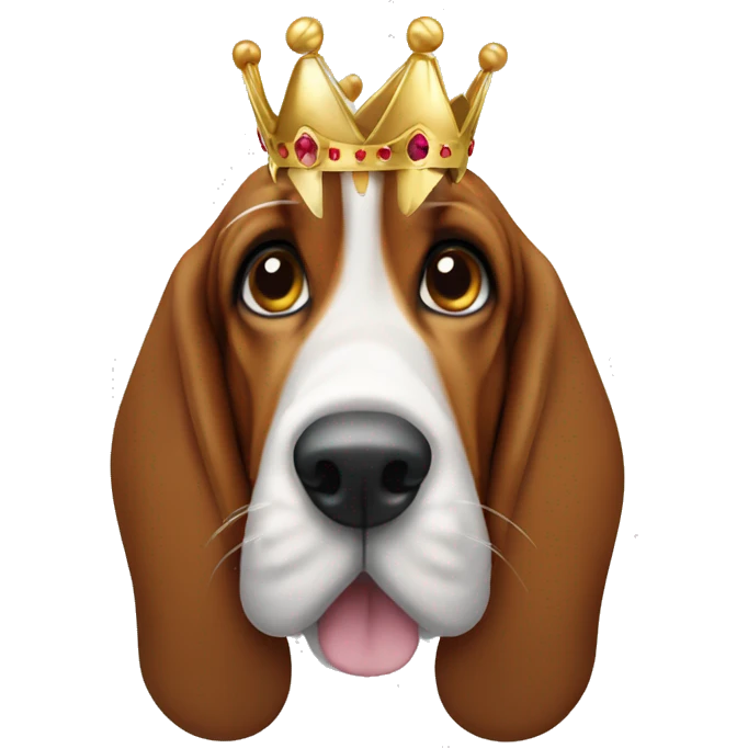 Basset hound with crown emoji