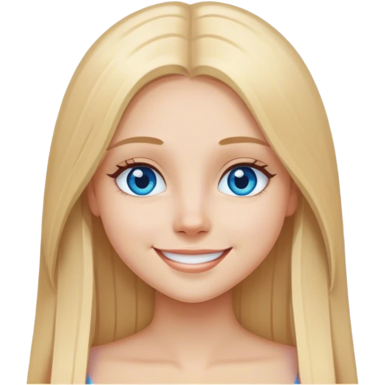 beautiful white girl with long straight blonde hair blue eyes smiling evil emoji
