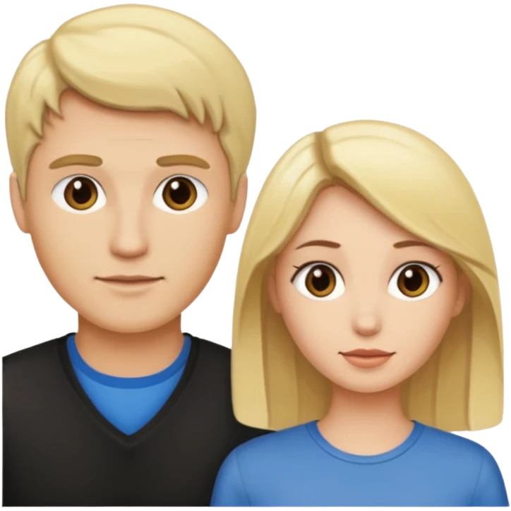 blonde man and brunette woman emoji