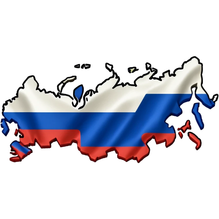 Map of Russia but flag in 3D emoji