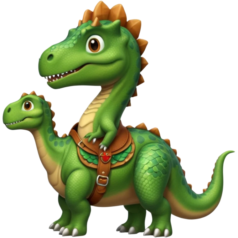 Dinosaur in saddle, portrait emoji
