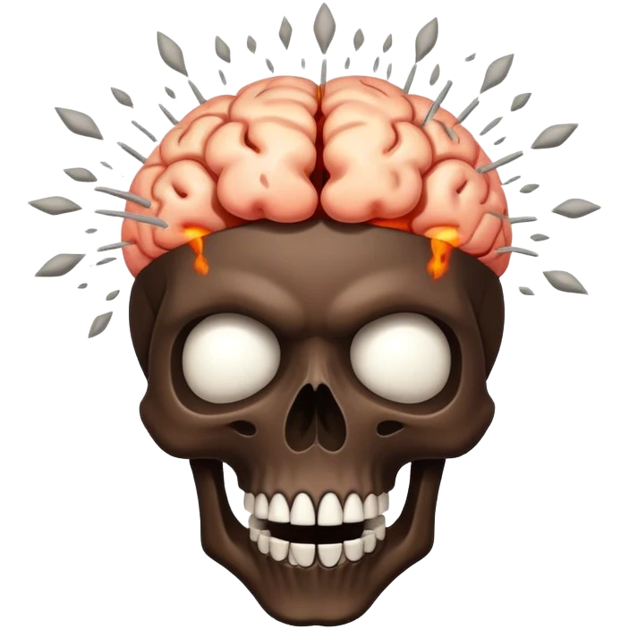Skull with Exploding Brain and Shows Are surprising Blatant Reaction emoji