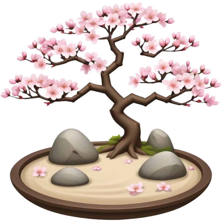 Zen meditative calm beautiful sakura aesthetic detailed decorations emoji