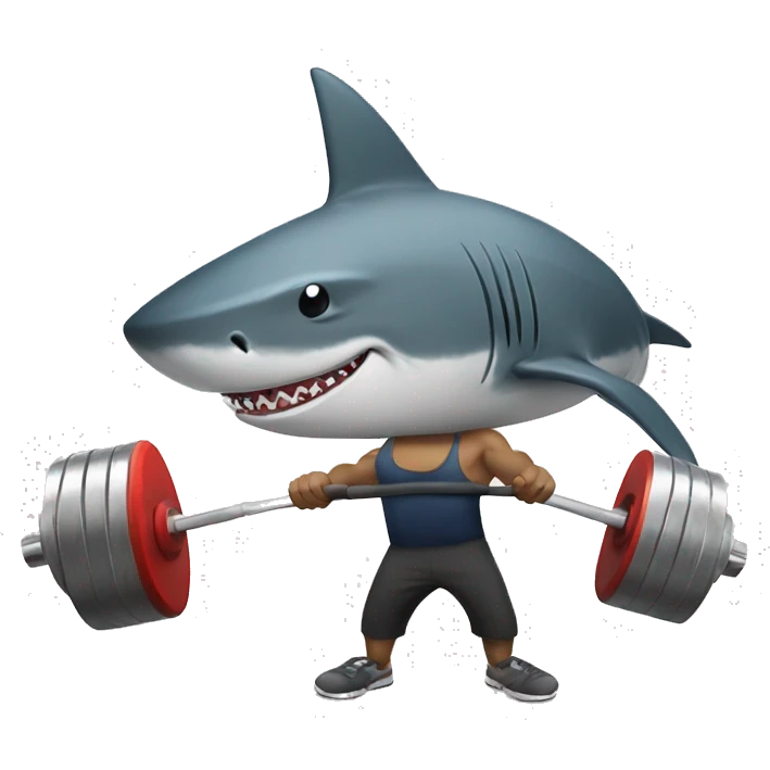Shark lifting weights emoji