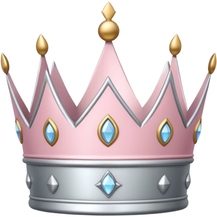 light pink and silver crown emoji