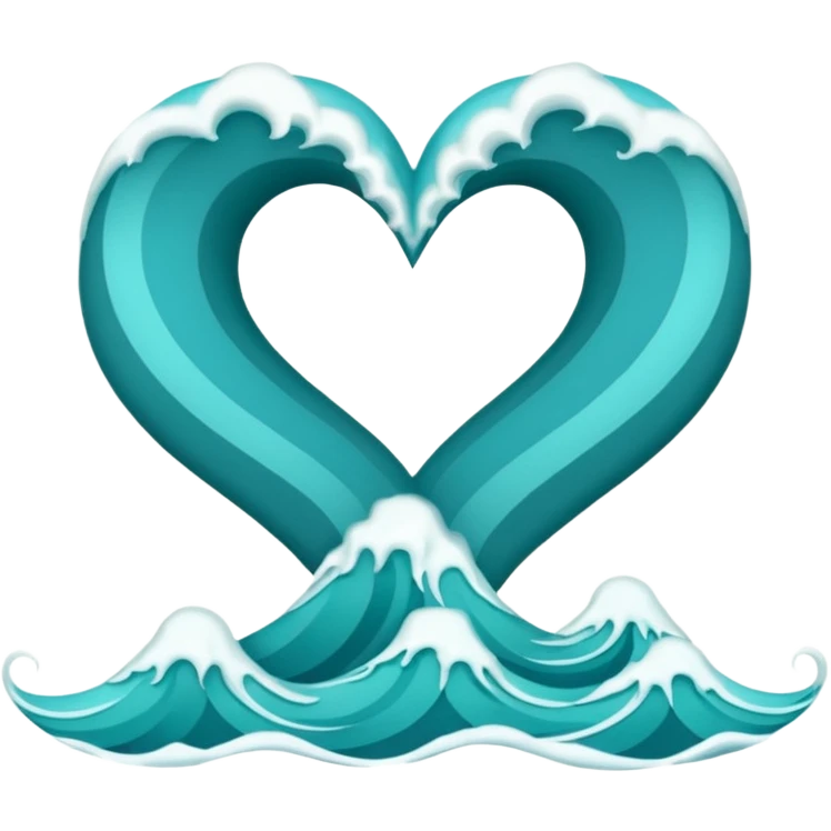 Heart Shaped Wave emoji
