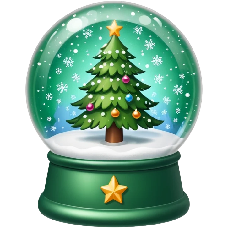 Christmas tree snow globe emoji