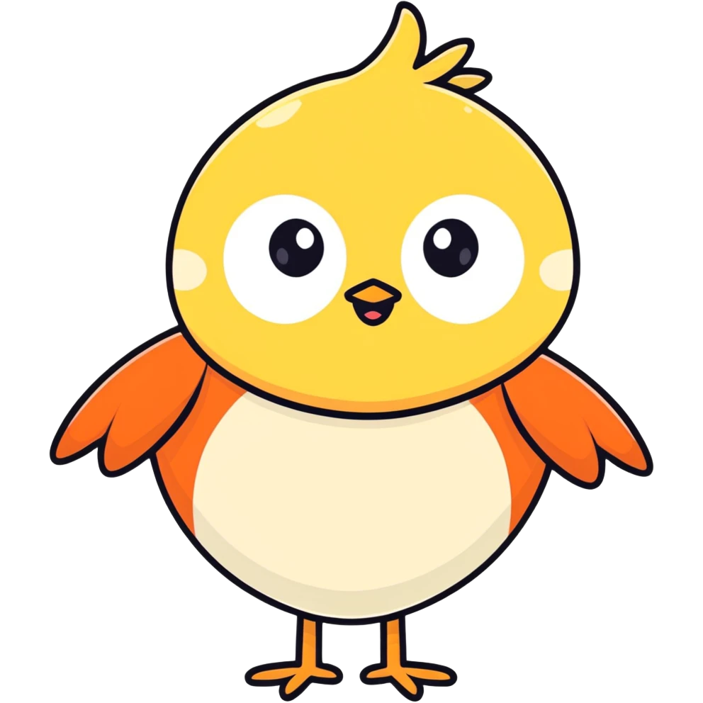 playful cartoon character, bright colors, big expressive eyes emoji