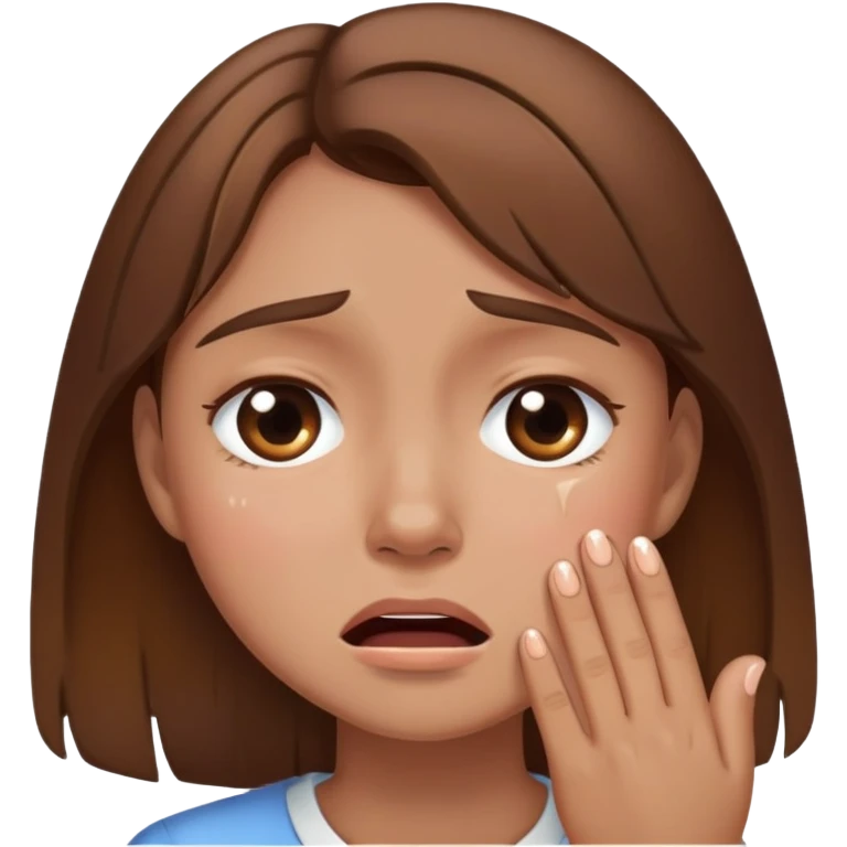 girl with brown hair sobbing so much emoji