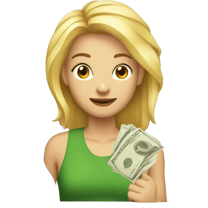 Rubia con dinero emoji