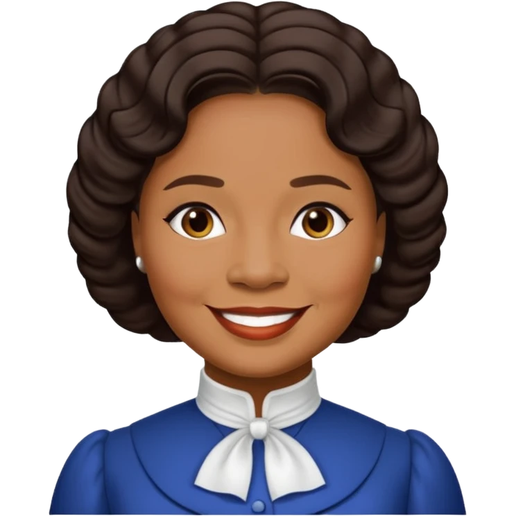 Madam C.J. Walker with dark brown hair emoji